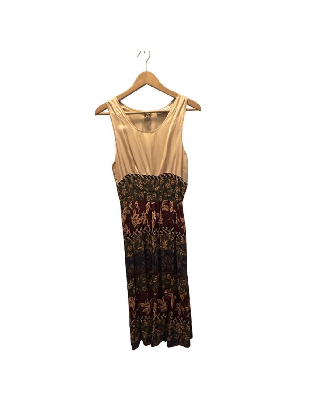 Miss Dorby Women’s Midi Dress Sleeveless Multicolor Rayon Floral Size 10 Petites